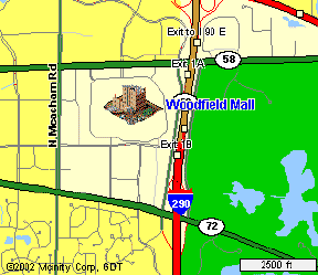 Woodfield Mall and Area Shopping: Map
